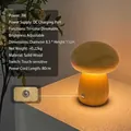 Kleine LED-Nachtlampe aus echtem Naturholz in Pilzform, wiederaufladbar und dimmbar - Holzfarbe Klein