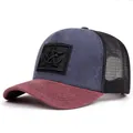 Cappello trucker vintage effetto consumato con mesh e patch logo. - Regolabile / Blu navy