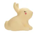 Cute cream bunny night light, soft vinyl cartoon rabbit bedside lamp for kids bedroom - Yellow Rabbit