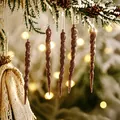 Decorazioni appese per albero di Natale a forma di ghiaccioli a spirale marroni da 13cm - 13cm / caffè