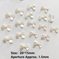 Creamy white faux pearl bow beads 20x15mm for DIY hair accessories and jewelry making - 20*15mm Bow