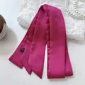 Elegant fuchsia narrow satin scarf ribbon for handbag handles and stylish hair decoration - 200cm / Rose Red