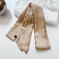 Elegant champagne gold satin skinny scarf for hair styling and handbag decoration - 200cm / Champagne Gold