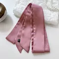 Rose pink narrow satin ribbon scarf for bag handles and hair decoration - 200cm / Dusty Pink