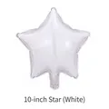 10-inch white five-pointed star shaped foil aluminum film balloon for party decor - 10 Inch White Star