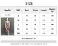 Detailed size chart for the printed sleeveless irregular dress including bust and length - S / Pink