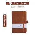 Portable Brown A7 Pocket Notebook with Elastic Closure and Lined Pages, Size 110x80mm - A7 / Brown