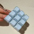 Premium decompression 9-key mechanical keycap fidget toy keychain in light blue - 9-Key Transparent Shell - Blue (Double Layer Cap)