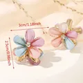 Exquises mini pinces à cheveux fleurs pastel avec strass et de finition pailletée - 8# Petite fleur colorée