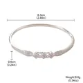 Detailansicht eines Zirkon-Armreifs mit 6,3 cm Durchmesser und 0,6 cm Breite. - Stil B Silber