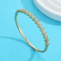 Elegant gold petal-shaped zircon bracelet with high-end luxury minimalist design. - Style G Gold