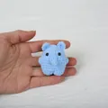 Cute mini handmade crochet blue elephant keychain pendant for bags and accessories - Elephant