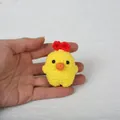 Adorable handmade yellow crochet chick animal keychain for cute bag accessories - Chicken