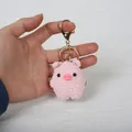 Hand-crocheted pink pig keychain cute animal bag charm accessory for backpack gift - Pig (Gold Clasp)