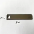 Blanco zilveren roestvrijstalen huisdier-ID-tag met beeruitsparing, formaat 5x1cm - Kleine Vis Lange Vorm (4974455641944)