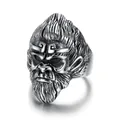 Vintage Sun Wukong Edelstahlring für Herren in einem sehr markanten Punk-Design - US 7 / Stahlfarbe