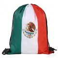 Mexico flag drawstring backpack for sports fans, outdoor events and souvenir gifts - Mexico