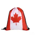 Portable outdoor sports drawstring bag featuring a vibrant Canadian flag maple leaf design - Canada