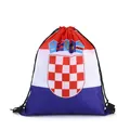 Close-up of a Croatian flag drawstring bag, ideal for 2026 World Cup football fans. - Croatia