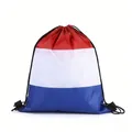 Red white and blue striped drawstring sport backpack for World Cup fans - Netherlands Style