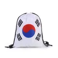 High-quality white drawstring gym bag featuring South Korea national flag for sports fans - Korean Style