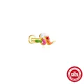 Colorful enamel snake shape S925 sterling silver helix piercing stud earring for women - Gold (#3 Multicolor Enamel Snake)