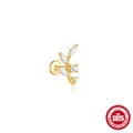 Gold S925 silver leaf cartilage piercing earring with marquise crystals - Gold (#8 Leaf Shape Zirconia)