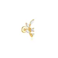 Gold S925 silver leaf cartilage piercing earring with marquise crystals - Gold (#8 Leaf Shape Zirconia)