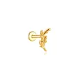 Gold plated S925 sterling silver leaf branch cartilage helix piercing stud earring - Gold (#9 Branch Leaf Shape)