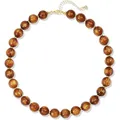 Bohemian style chunky necklace with golden brown resin beads and adjustable chain - Golden Brown (2)