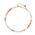 Disposición circular de collar de cuentas de calcedonia con cierre de corazón. - Estilo de Cuenta de Ábaco de Arcoíris Corazón 12