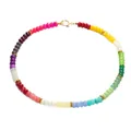Vibrant bohemian rainbow chalcedony abacus bead necklace for women's summer style - Bohemian Rainbow Saucer Style (款式26)