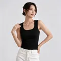 Ärmelloses Tencel-Lyocell-Kühl-Tanktop für Damen in klassischem Schwarz für den Sommer - L / Schwarz