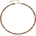 Handmade natural stone spacer bead necklace in multi-color earthy tones for women - Picasso Stone Heishi Necklace