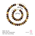 Juego de collar y pulsera de cuentas de resina multicolor con especificaciones de talla - Collar 40+5CM / Gama de Colores Maillard