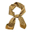Elegant vintage golden yellow striped silk square scarf for women professional neckerchief - Olive Green Stripes