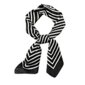 Elegant vintage style black and white striped silk scarf for neck or hair decoration. - Black Stripe