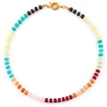 Handmade bohemian rainbow saucer bead necklace featuring colorful chalcedony for women - Macaron Rainbow Bead Style (款式15)
