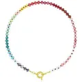 Bohemian style rainbow chalcedony abacus bead necklace with gold clasp for summer surfing - Full Color Bohemian Style (款式17)