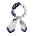 Vintage paisley silk neckerchief in navy blue and white, elegant hair accessory - Mixed Navy Paisley
