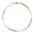 Summer bohemian colorful disc beaded necklace with turquoise and pink quartz beads for women - Colored Bead Splicing Style (款式25)