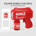 Machine à bulles électrique portative rouge automatique pour le plaisir des enfants - Carré 6 Trous Rouge (Sac Opp)
