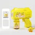 Fully automatic yellow duck bubble gun toy for children with bubble solution kit - Square 6-Hole Yellow Duck (Opp Bag)