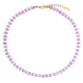 Elegant purple saucer bead necklace for women featuring an adjustable gold link chain - Purple Abacus Bead Style