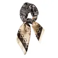 Elegant vintage silk square scarf featuring brown and beige paisley floral patterns - Simple Brown Paisley