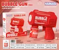 Pistolet à bulles électrique automatique rouge pour enfants avec solution - Petit Carré 6 Trous Rouge (Boîte)