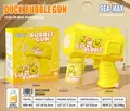 Ensemble de pistolet à bulles électrique canard avec solution et emballage - Carré 6 Trous Canard Jaune (Boîte)
