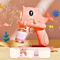 Automatic pink dolphin shaped bubble gun toy set with bubble solution bottle for kids - Dolphin Shape Pink (Opp Bag)