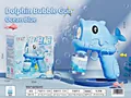 Automatic blue dolphin electric bubble gun toy for kids with bubble solution bottle - Dolphin Shape Blue (Boxed)
