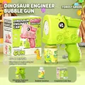 Pistolet à bulles dinosaure vert forêt automatique avec sa solution et son emballage - Véhicule de Chantier Dinosaure Vert (Boîte)